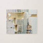 Griekenland, de Cycladen, Mykonos, wijn op tafel Legpuzzel (Horizontaal)