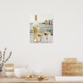 Griekenland, de Cycladen, Mykonos, wijn op tafel Poster (Keuken)