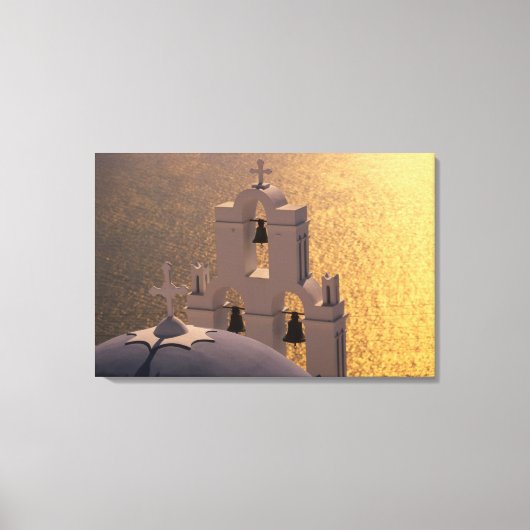 Griekenland, de Cycladen, Santorini, Thira, Canvas Afdruk (Voorkant)