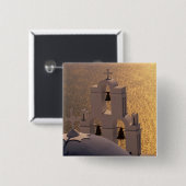 Griekenland, de Cycladen, Santorini, Thira, Vierkante Button 5,1 Cm (Voorkant /achterkant)