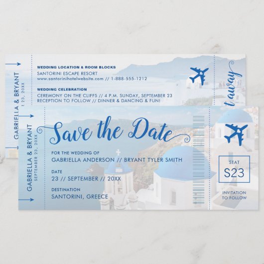 Griekenland Destination Wedding Santorini Save the (Voorkant / Achterkant)