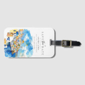 Griekenland Destination Wedding Save the Date Bagagelabel (Voorkant (horizontaal))