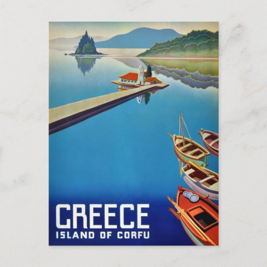  Griekenland eiland Corfu Travel Briefkaart (Voorkant)