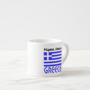 Griekenland en de Griekse vlag met Jouw naam Espresso Kop
