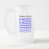 Griekenland en de Griekse vlag met Jouw naam Matglas Bierpul (Links)