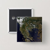 Griekenland en de omringende landen vierkante button 5,1 cm (Voorkant /achterkant)