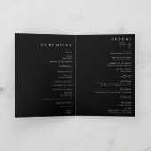 Griekenland en Gold Leaf | Black Folded Wedding Programma (Binnen)