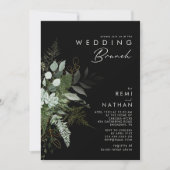 Griekenland en Gold Leaf | Black Wedding Brunch Kaart (Voorkant)