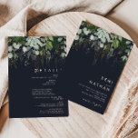 Griekenland en Gold Leaf | Donkere marine in één Kaart<br><div class="desc">We ontwierpen dit groene en gouden blad | Donkere marine in één uitnodiging om uw eenvoudige, maar elegante boho bruiloft af te ronden. Het is voorzien van modern groen en wit eucalyptusblad, vruchtensap, een succulente bloem en minimale gouden folie bladeren. Deze elementen geven het gevoel van een grillig waterverf betoverend...</div>