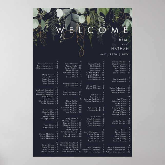 Griekenland en Gold Leaf | Donkere zee-alfabetisch Poster (Voorkant)
