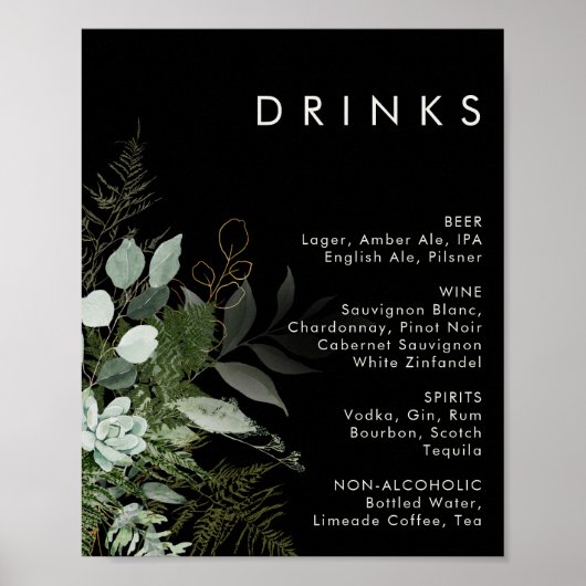 Griekenland en Gold Leaf | Menu Drinken voor het z Poster (Voorkant)