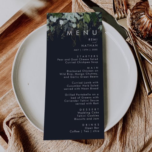 Griekenland en Gold Leaf | Menu Navy Wedding