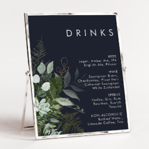 Griekenland en Gold Leaf   Menu Navy Wedding Drink Poster