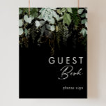 Griekenland en Gold Leaf | Zwart handboek Poster<br><div class="desc">We ontwierpen dit groene en gouden blad | zwart gastenboek om uw eenvoudige maar elegante boho-receptie te voltooien. Het is voorzien van modern groen en wit eucalyptusblad, vruchtensap, een succulente bloem en minimale bladbladbladeren. Deze elementen geven het gevoel van een grillig waterverf betoverend bos, perfect voor elke rustige, boze bruiloft!...</div>