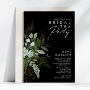 Griekenland en Gold Leaf   Zwarte Bridal Tea Party Kaart