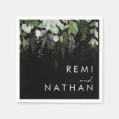 Griekenland en Gold Leaf | Zwarte bruiloft Servet (Voorkant)