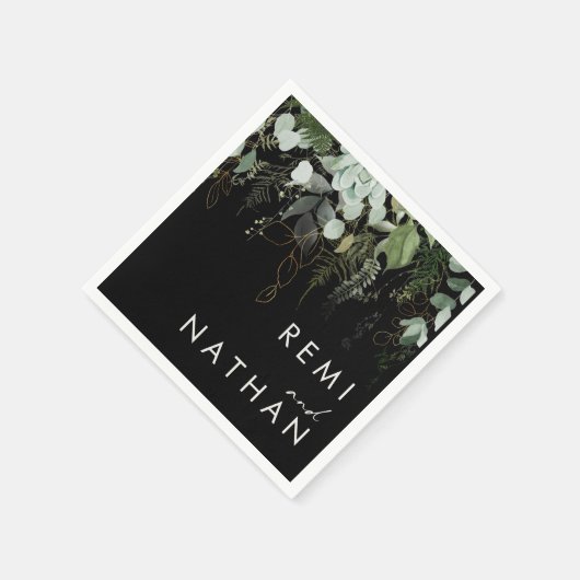 Griekenland en Gold Leaf | Zwarte bruiloft Servet (Hoek)