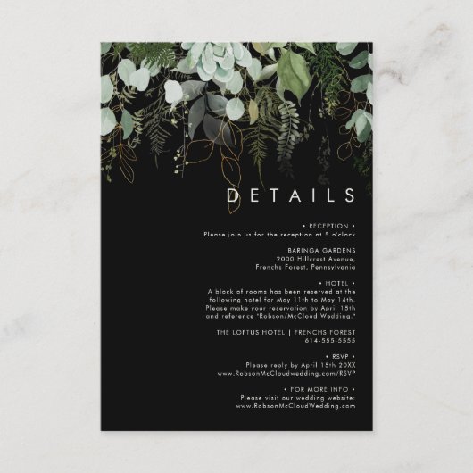 Griekenland en Gold Leaf | Zwarte gegevens Informatiekaartje (Voorkant)