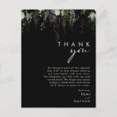 Griekenland en Gold Leaf | Zwarte Hartelijk dank Briefkaart (Voorkant)