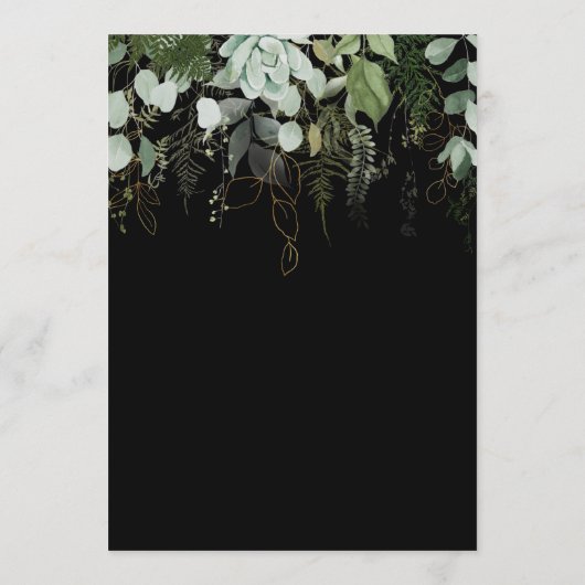 Griekenland en Gold Leaf | Zwarte Weddenschapskaar Advieskaart (Achterkant)