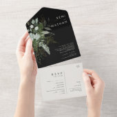 Griekenland en Gold Leaf | Zwarte zegels en verzen All In One Uitnodiging (Afscheurbaar)