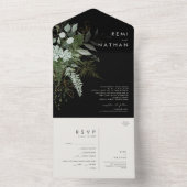 Griekenland en Gold Leaf | Zwarte zegels en verzen All In One Uitnodiging (Binnen)