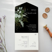 Griekenland en Gold Leaf | Zwarte zegels en verzen All In One Uitnodiging