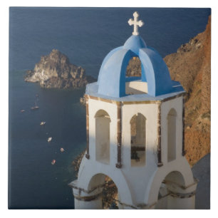 Griekenland en Grieks eiland Santorini stad Oia 2 Tegeltje