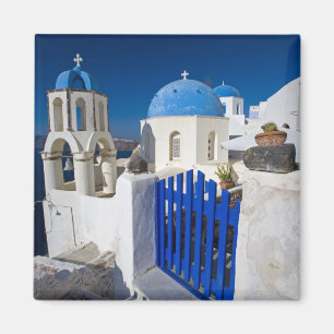 Griekenland en Grieks eiland Santorini stad Oia 3 Magneet