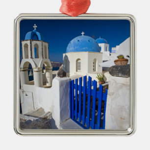 Griekenland en Grieks eiland Santorini stad Oia 3 Metalen Ornament