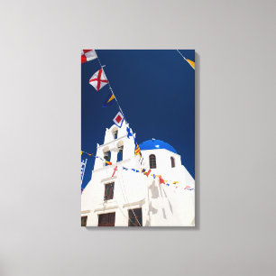 Griekenland en Grieks eiland Santorini stad Oia 4 Canvas Afdruk