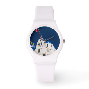 Griekenland en Grieks eiland Santorini stad Oia 4 Horloge