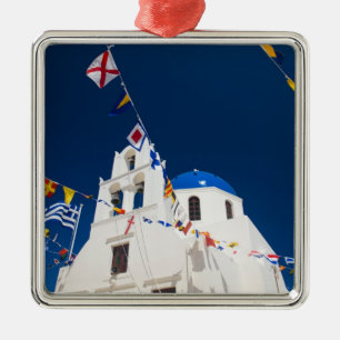 Griekenland en Grieks eiland Santorini stad Oia 4 Metalen Ornament