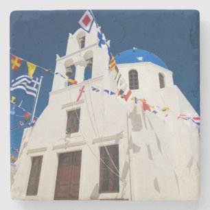 Griekenland en Grieks eiland Santorini stad Oia 4 Stenen Onderzetter