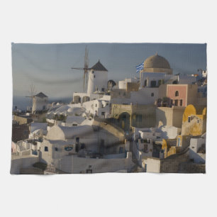 Griekenland en Grieks eiland Santorini stad Oia Theedoek