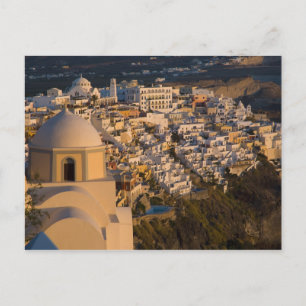 Griekenland en Grieks eiland van Santorini stad va Briefkaart