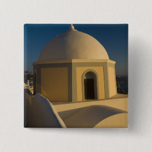 Griekenland en Grieks eiland van Santorini stad va Vierkante Button 5,1 Cm