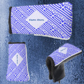 Griekenland en Griekse vlag betegeld blauw geperso Golfheadcover