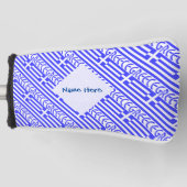Griekenland en Griekse vlag betegeld blauw geperso Golfheadcover (Voorkant)