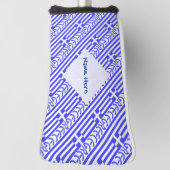 Griekenland en Griekse vlag betegeld blauw geperso Golfheadcover (Draai 90)