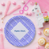 Griekenland en Griekse vlag betegeld blauw Persona Papieren Bordje (Feest)