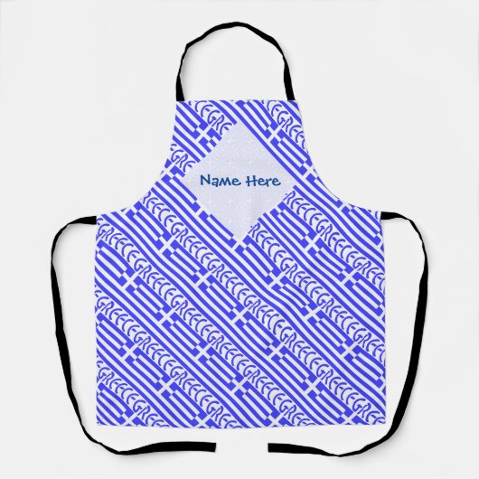 Griekenland en Griekse vlag betegeld blauw Persona Schort (Voorkant)
