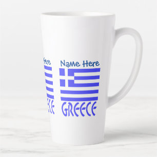 Griekenland en Griekse Vlag Blauw Personaliseer Dr Latte Mok