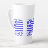 Griekenland en Griekse vlag blauw personaliseren d Latte Mok (Linkerhoek)