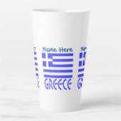 Griekenland en Griekse vlag blauw personaliseren d Latte Mok (Voorkant)
