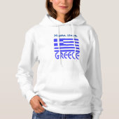 Griekenland en Griekse vlag Blauwe Personalisatie Hoodie (Voorkant)