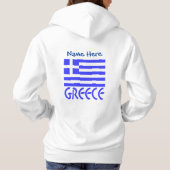 Griekenland en Griekse vlag Blauwe Personalisatie Hoodie (Achterkant)