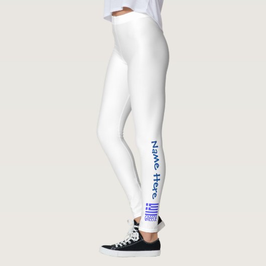 Griekenland en Griekse vlag Blauwe Personalisatie Leggings (Links)