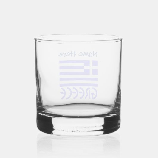 Griekenland en Griekse vlag Blauwe Personalisatie Whisky Glas (Achterkant)