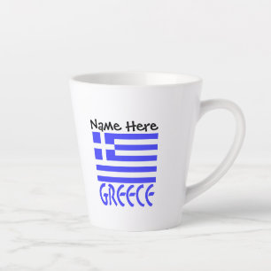 Griekenland en Griekse Vlag Gepersonaliseerd Latte Mok